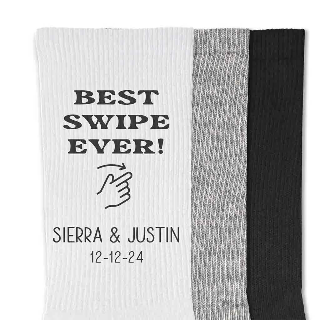 Swipe Right Personalized Socks for the Groom