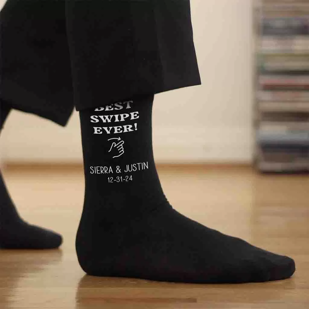 Swipe Right Personalized Socks for the Groom