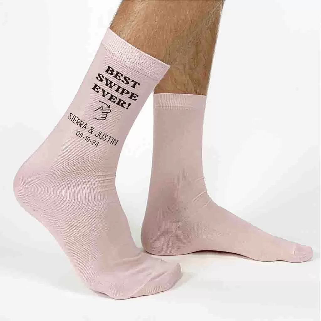 Swipe Right Personalized Socks for the Groom