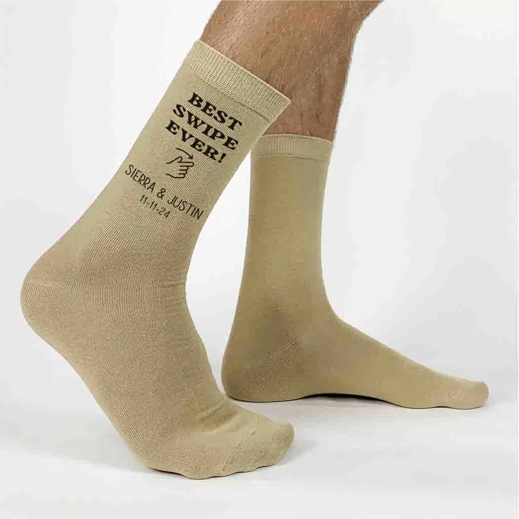 Swipe Right Personalized Socks for the Groom