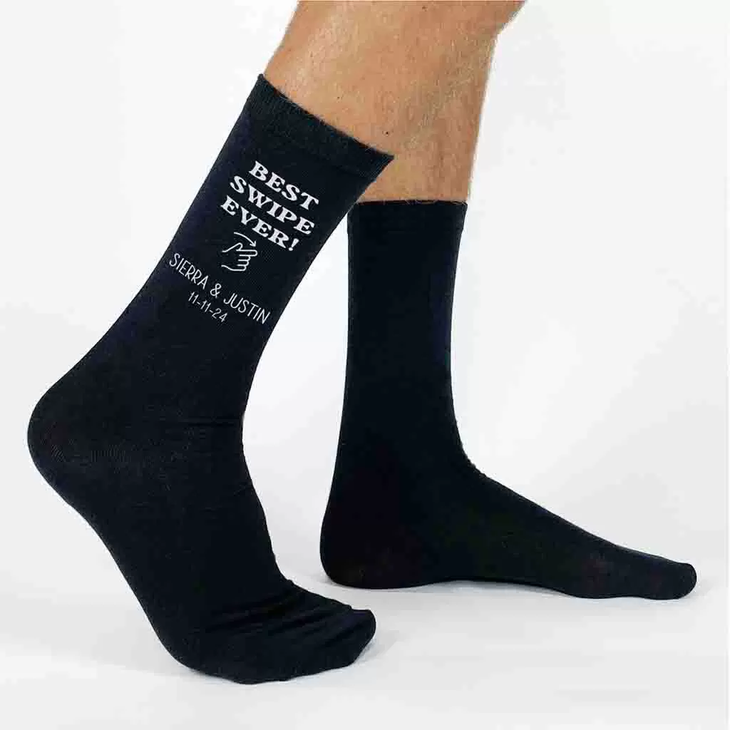 Swipe Right Personalized Socks for the Groom