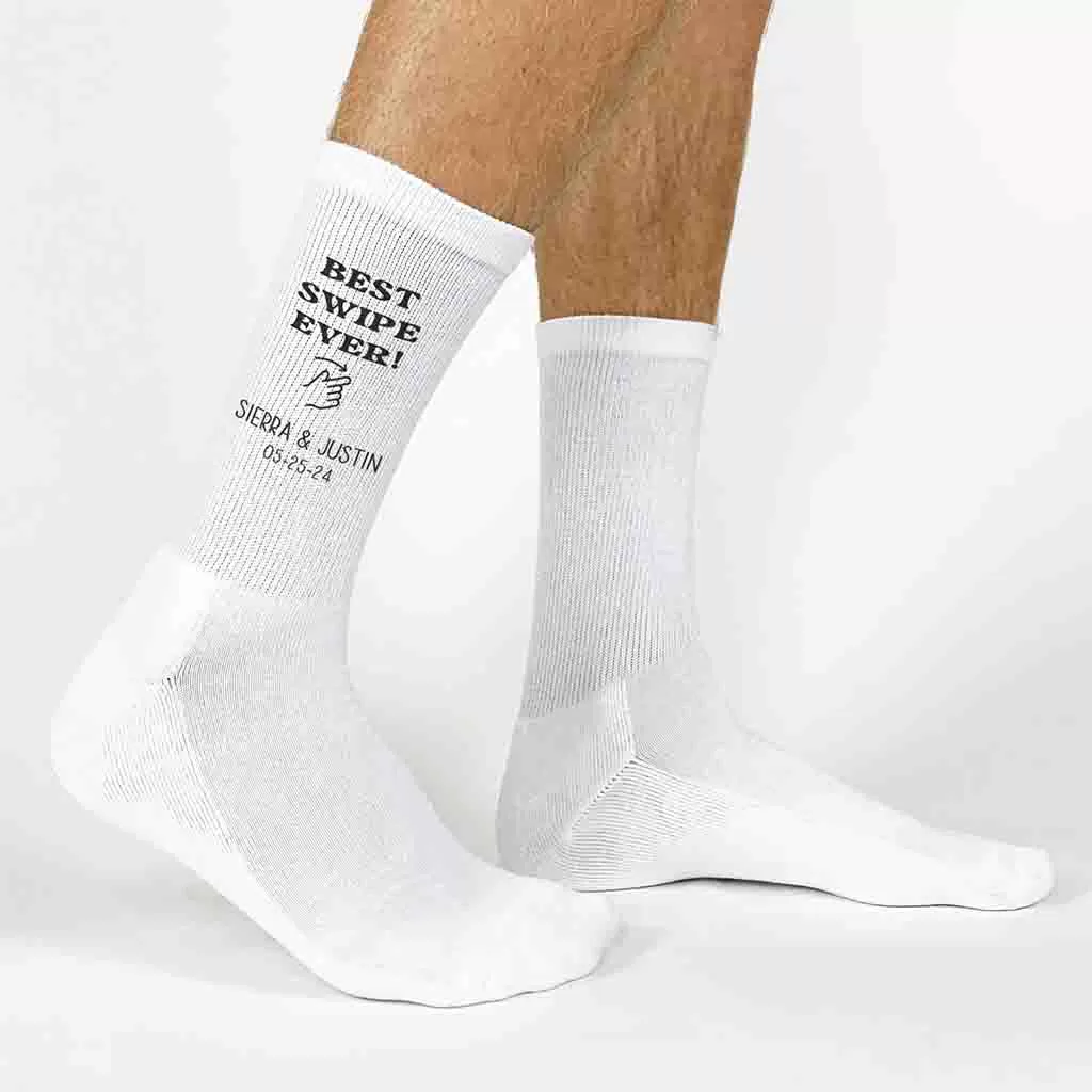 Swipe Right Personalized Socks for the Groom