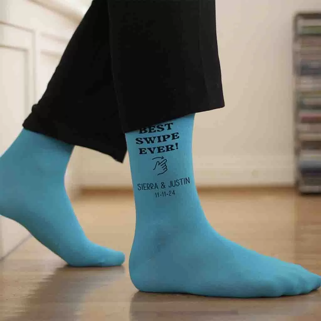 Swipe Right Personalized Socks for the Groom