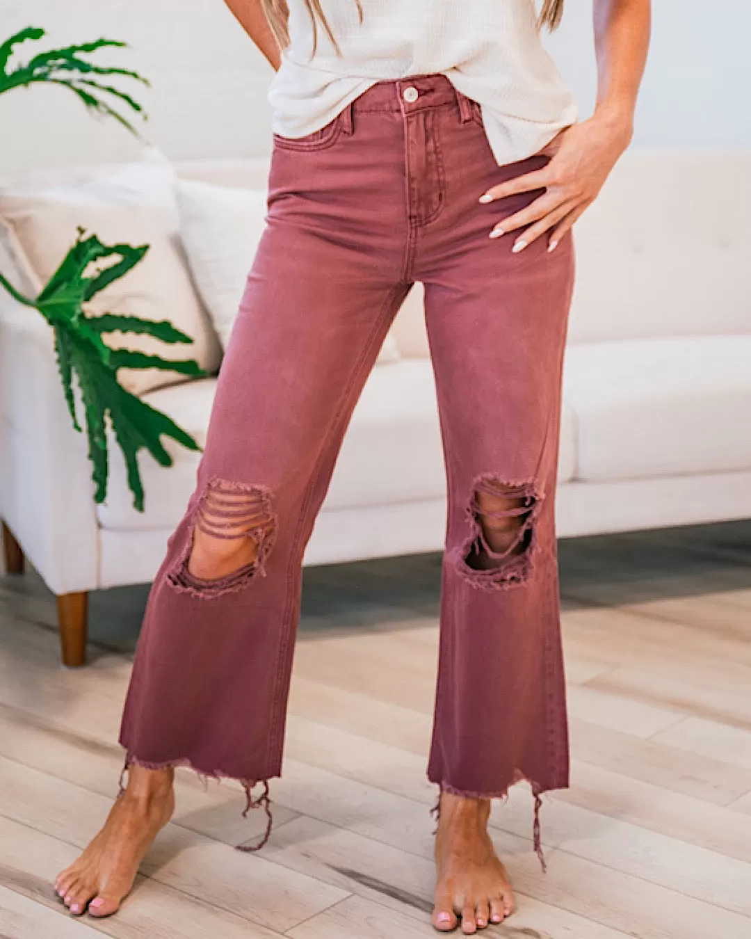 Vervet Currant 90's Crop Flare Jeans