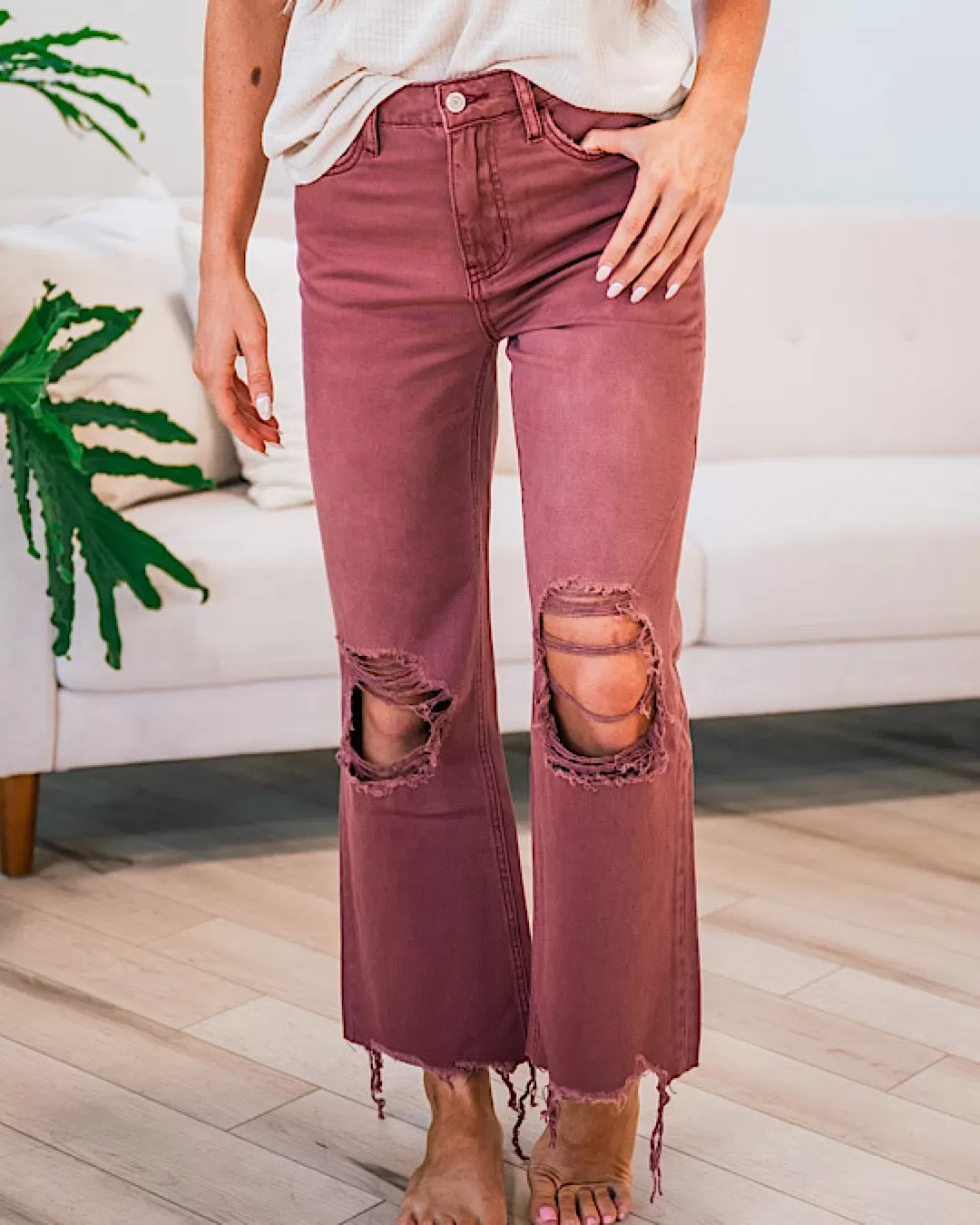 Vervet Currant 90's Crop Flare Jeans