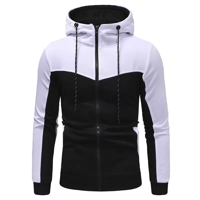 Winter Men Casual Sport Set Long Sleeve Hooded Jacket Trousers