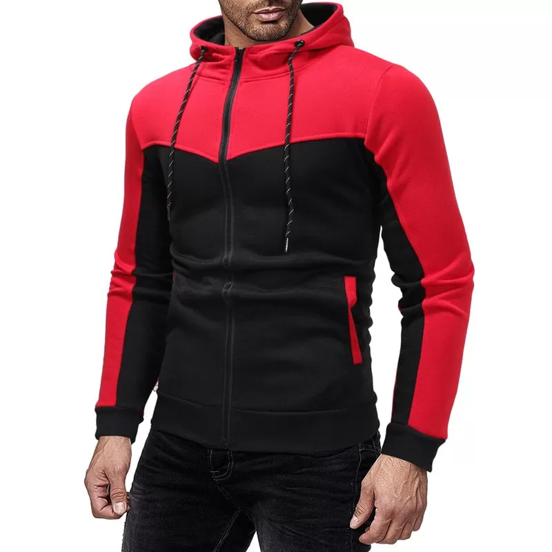 Winter Men Casual Sport Set Long Sleeve Hooded Jacket Trousers